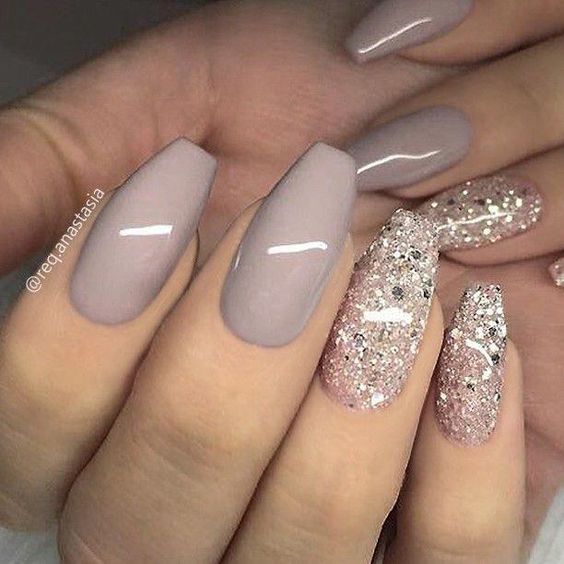 60 Gorgeous Glitter Acrylic Coffin Nails Designs