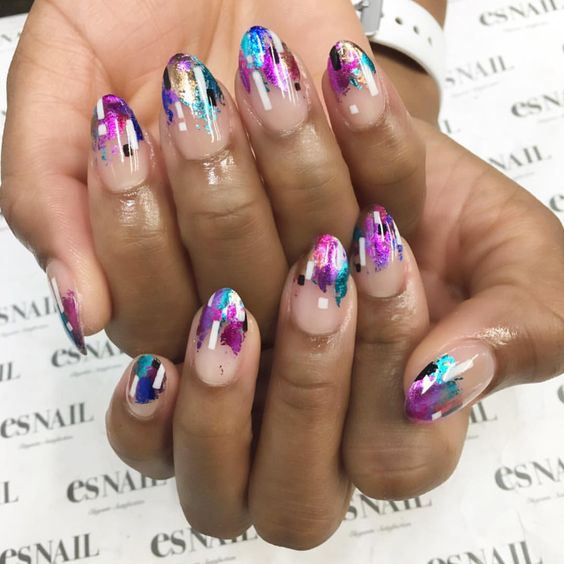 65 Gorgeous Foil Nail Art Designs