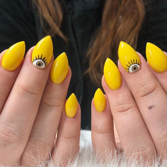 76 Stunning Yellow Acrylic Nail Art Designs For Summer