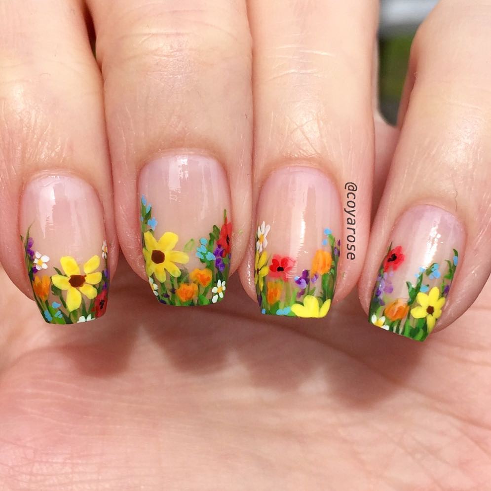 60 Trendy Floral Nail Art Designs for Summer