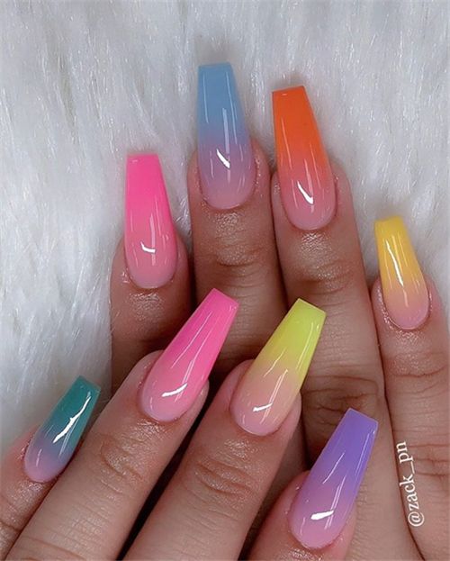 60 Pretty Acrylic Coffin Nails for Summer 2022