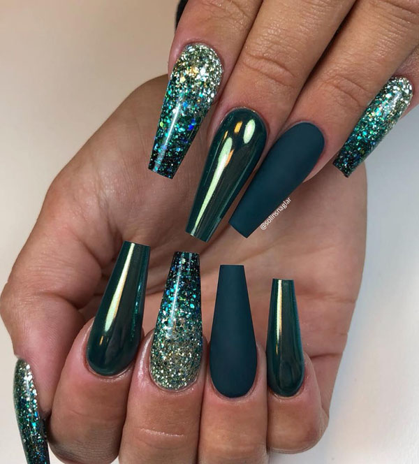 45 Pretty Glitter Nail Art Designs You Should Try