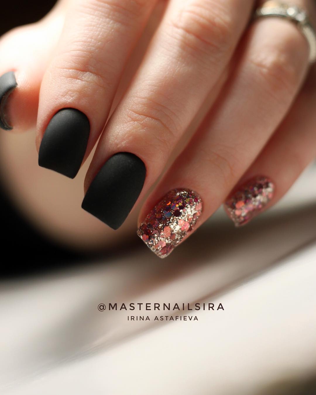 50 Pretty Matte Square Nail Art Designs