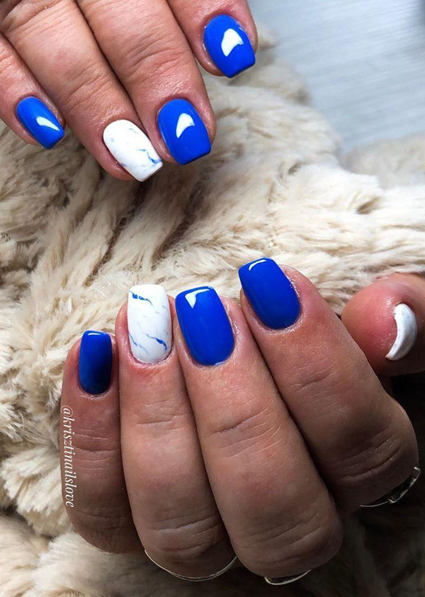 67 Stunning Dark Blue Nail Designs