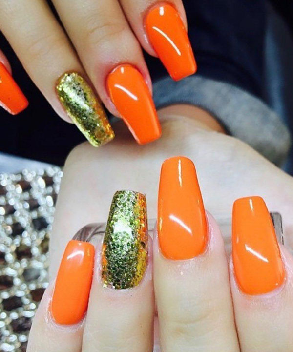 37 Stylish Orange Nail Art Designs For Fall 2022