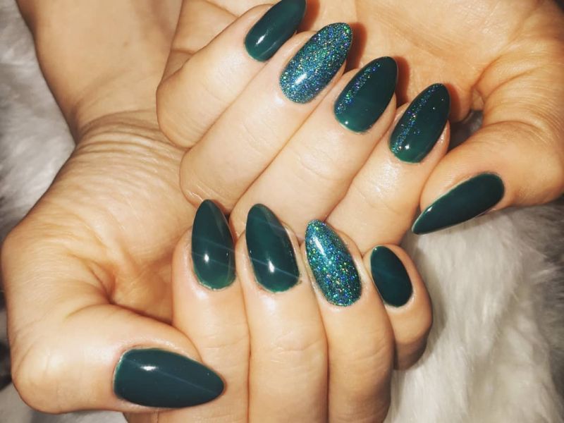 2. Simple Emerald Green Nail Design - wide 5