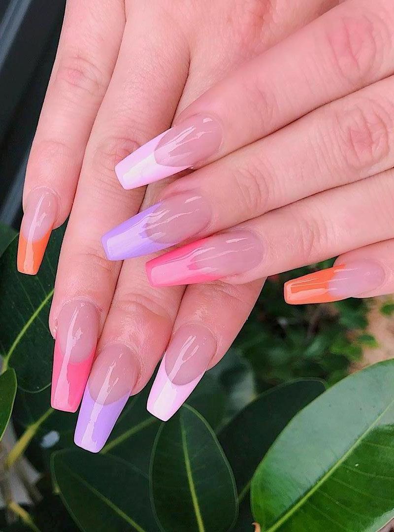 55 Trendy Colored French Tip Nails You Will Like