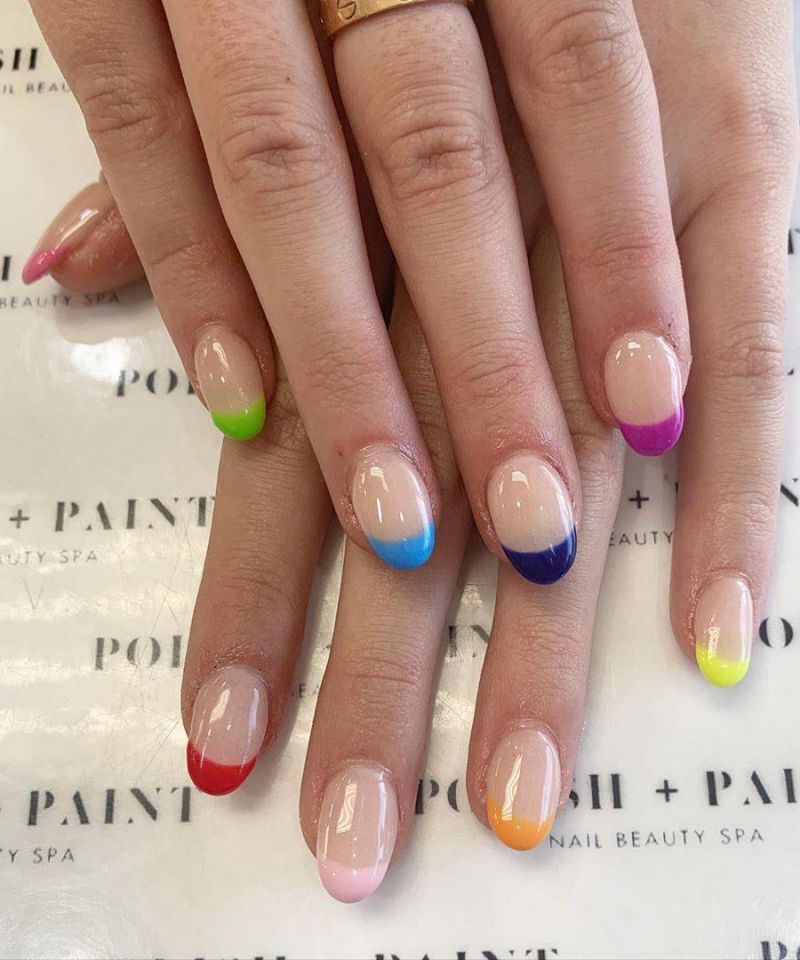 55 Trendy Colored French Tip Nails You Will Like