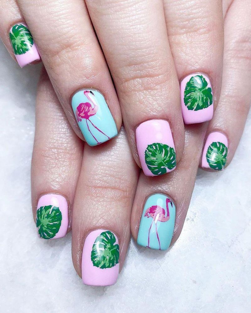 40 Pretty Flamingo Nail Art Designs for Spring You Will Love