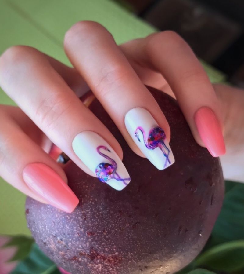 40 Pretty Flamingo Nail Art Designs for Spring You Will Love
