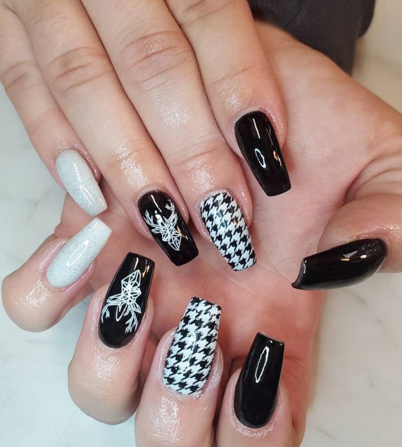 30 Pretty Houndstooth Nail Art Designs You Will Love