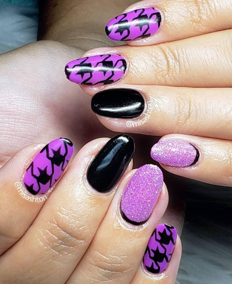 30 Pretty Houndstooth Nail Art Designs You Will Love
