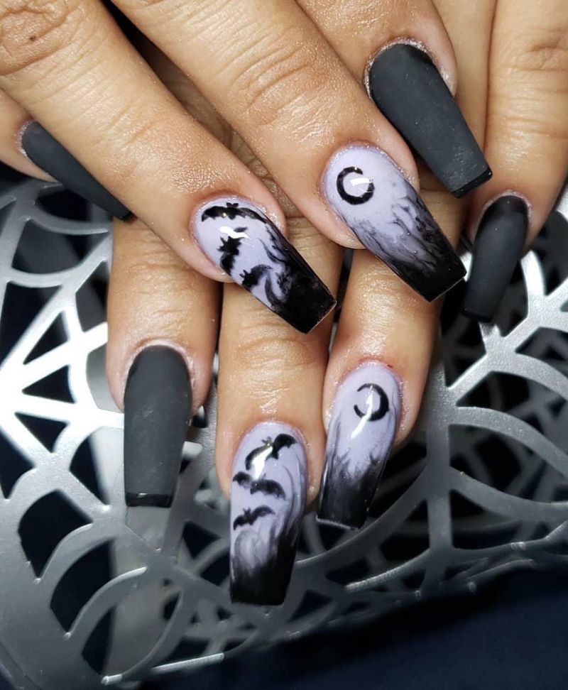 30 Trendy Halloween Bat Nail Art Designs for 2022