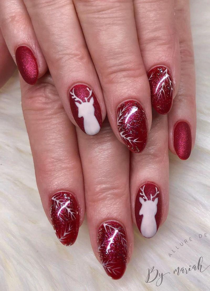 30 Christmas Reindeer Nail Art Designs You Must Try