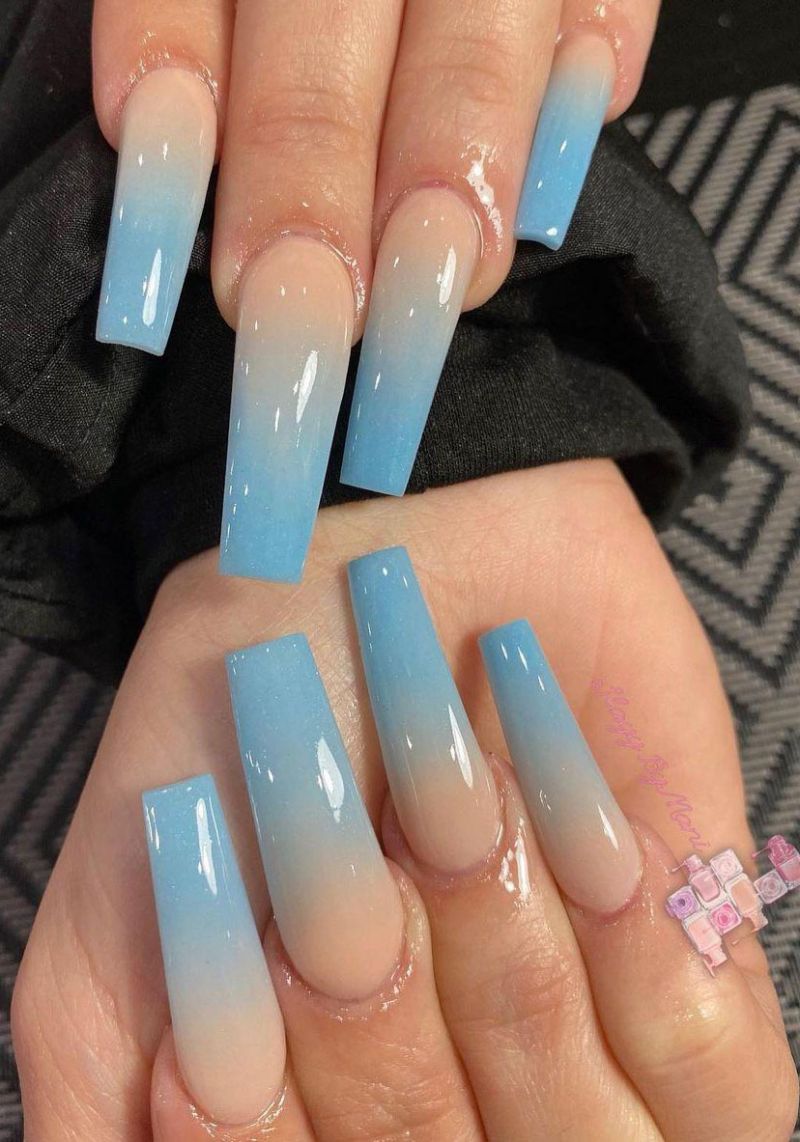 30 Trendy Blue Ombre Nails to Make You Attractive