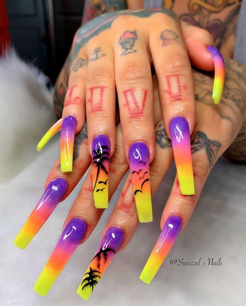 30 Trendy Sunset Nail Art Designs You Will Love