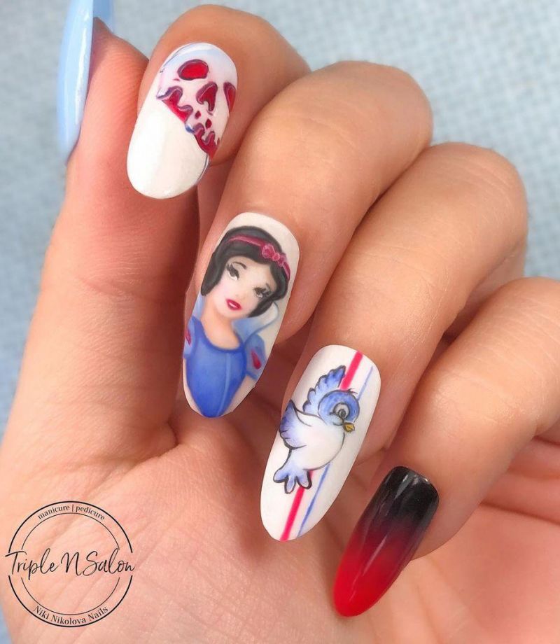 snow white nail designs