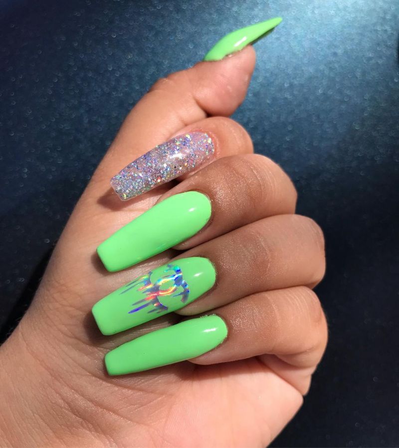 30 Pretty Green Acrylic Nails You Must Love