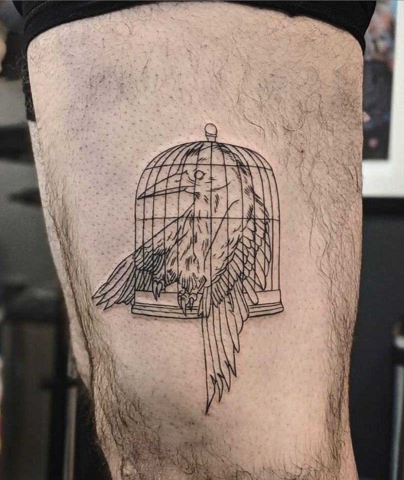 30 Pretty Cage Tattoos You Must Try