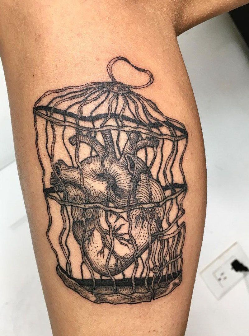 30 Pretty Cage Tattoos You Must Try
