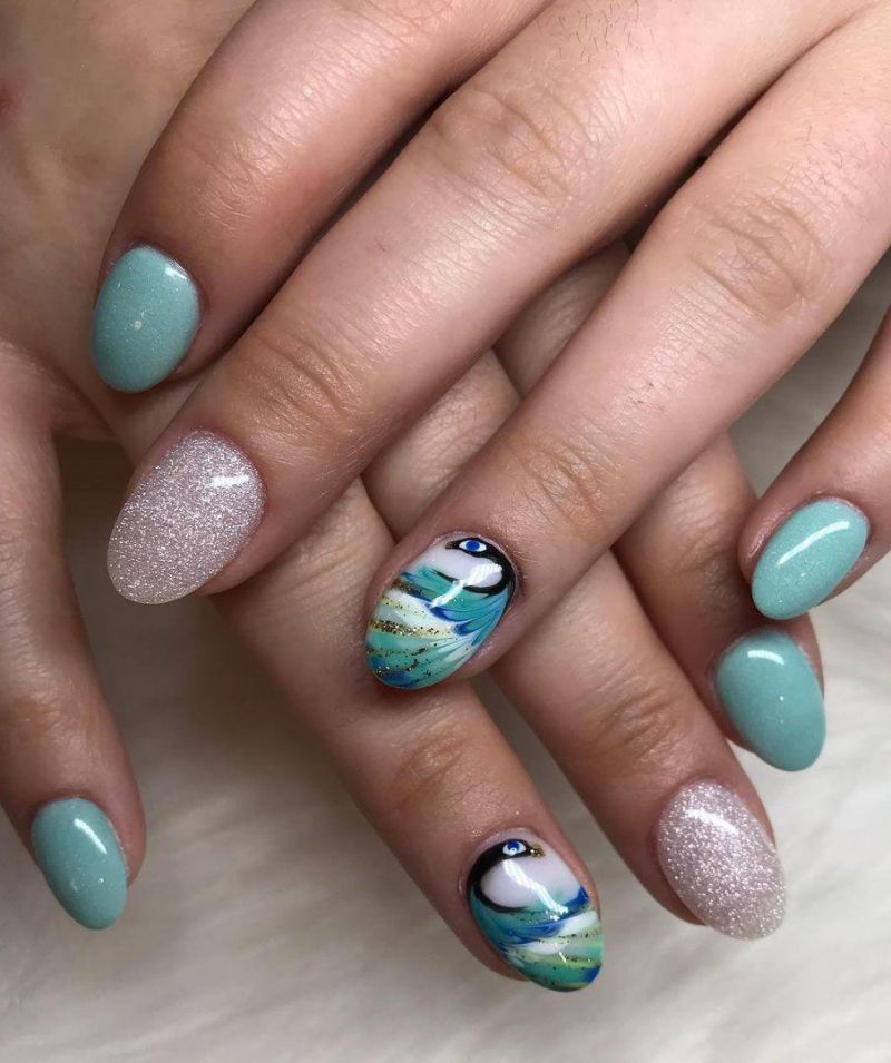 30 Stunning Peacock Nail Art Designs You Must Love