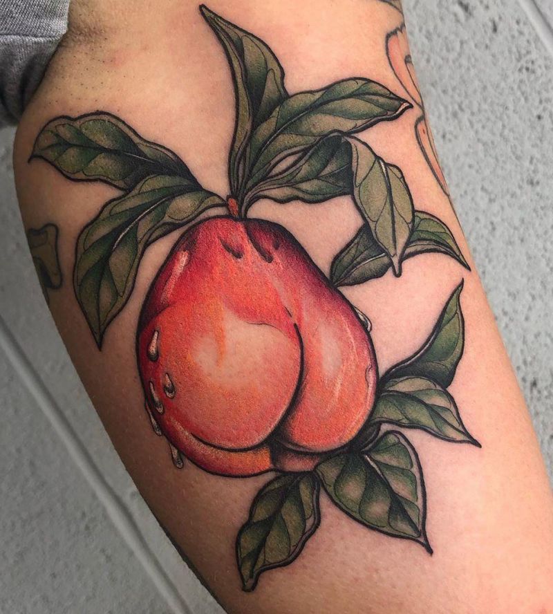 30 Pretty Peach Tattoos You Must Try