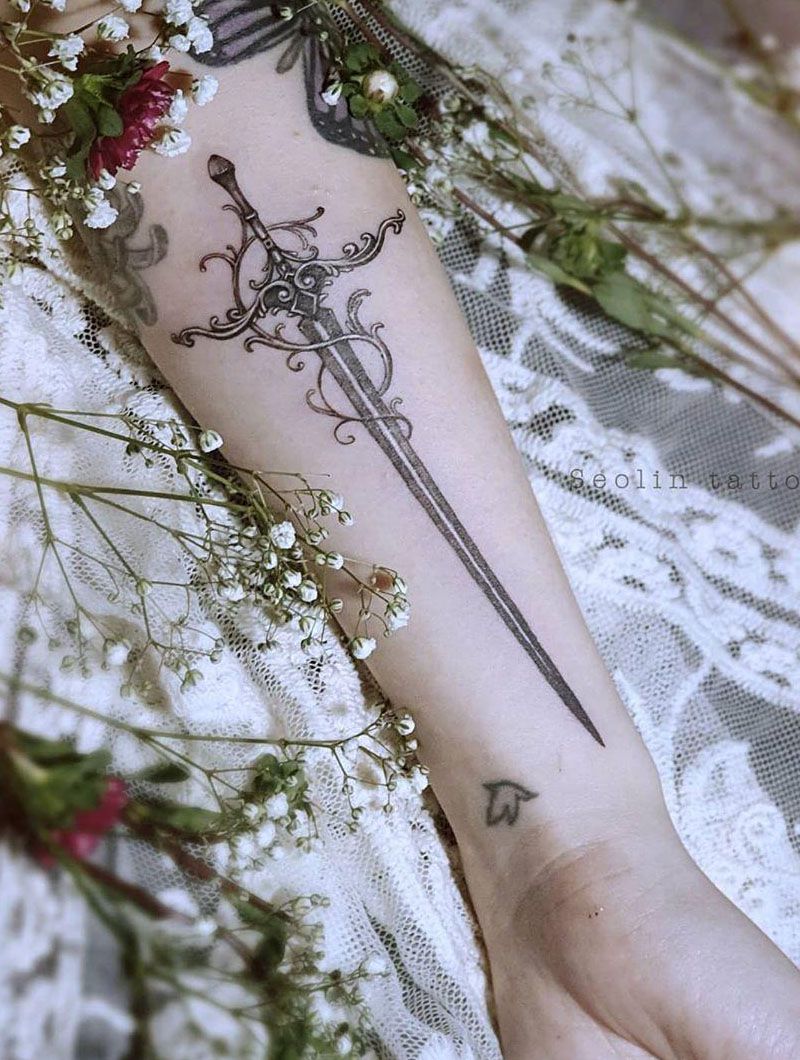 30 Pretty Sword Tattoos You Can Copy
