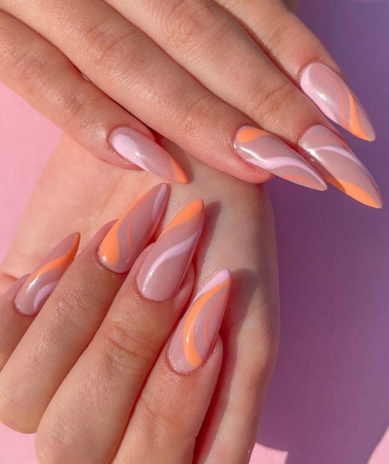 30 Pretty Peach Acrylic Nails You Will Love