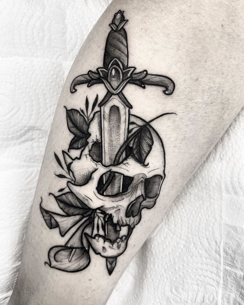 30 Pretty Dagger Tattoos You Must Try