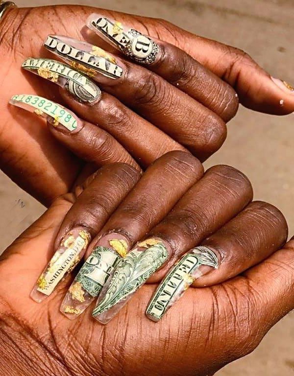 30 Pretty Money Nail Art Designs You Can Copy