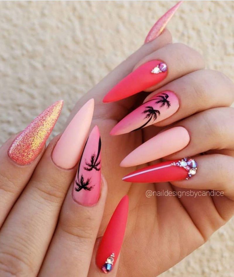 30 Elegant Palm Tree Nail Art Designs You Will Love