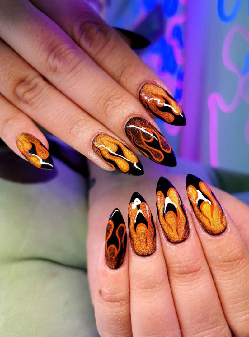 30 Pretty Fire Nail Art Designs You Must Try