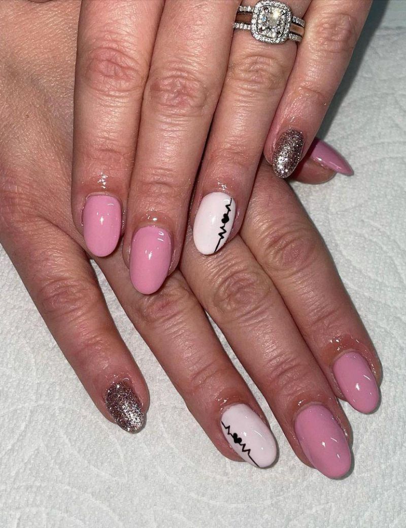 30 Pretty Heartbeat Nail Art Designs You Will Love