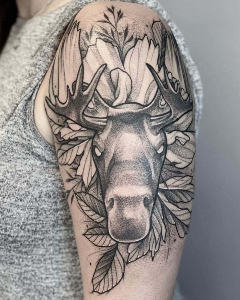 30 Great Moose Tattoos Give You Inspiration