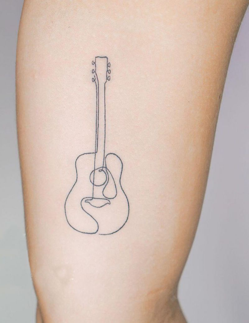 30 Elegant Guitar Tattoos You Can Copy