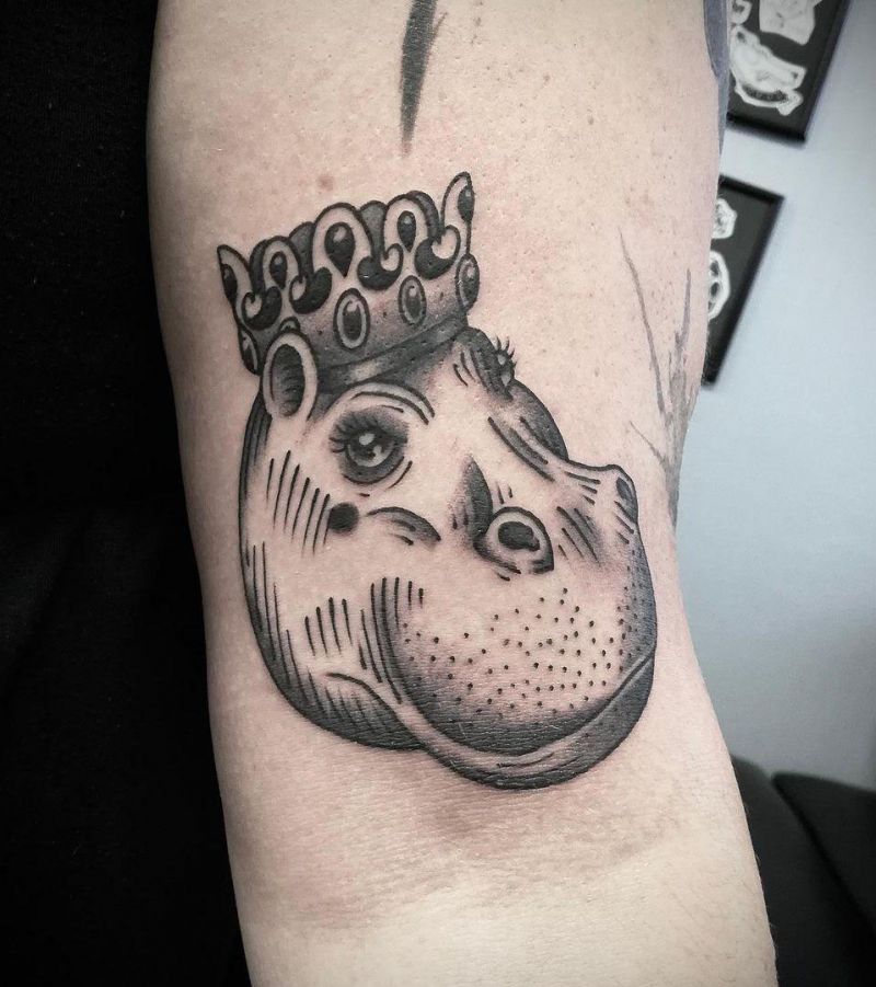 30 Gorgeous Hippo Tattoos You Must Love