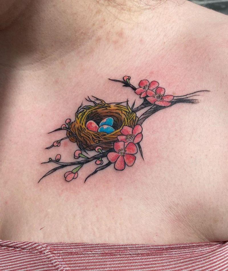 30 Elegant Nest Tattoos For Your Next Ink
