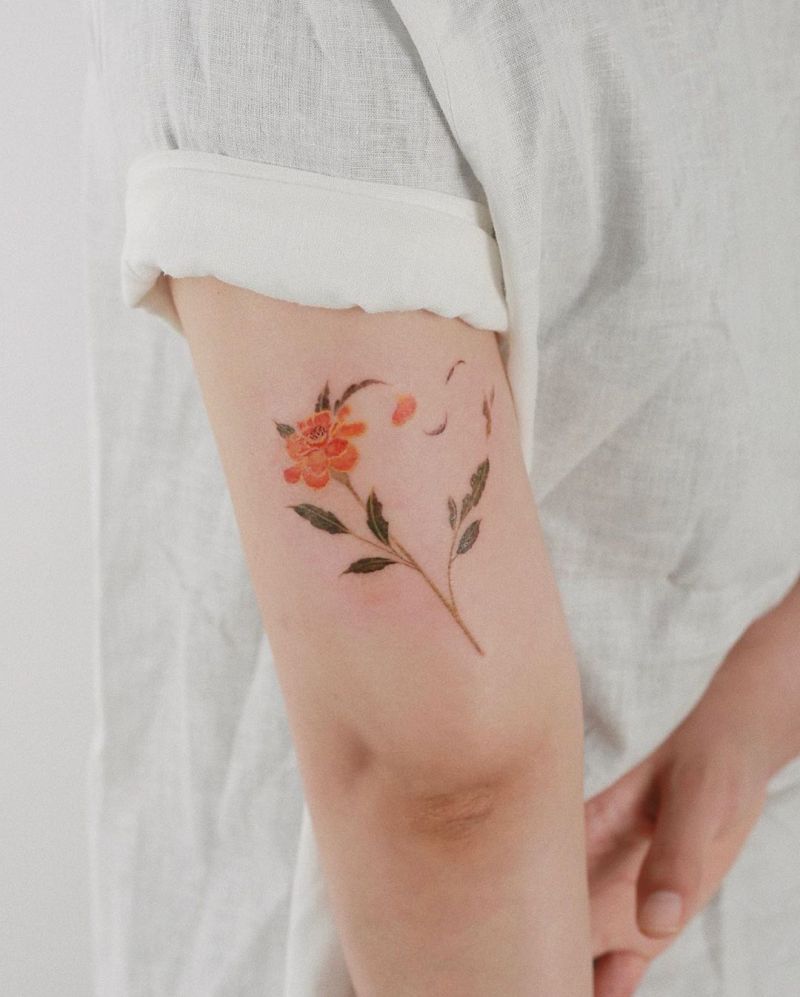30 Elegant Marigold Tattoos You Must Love
