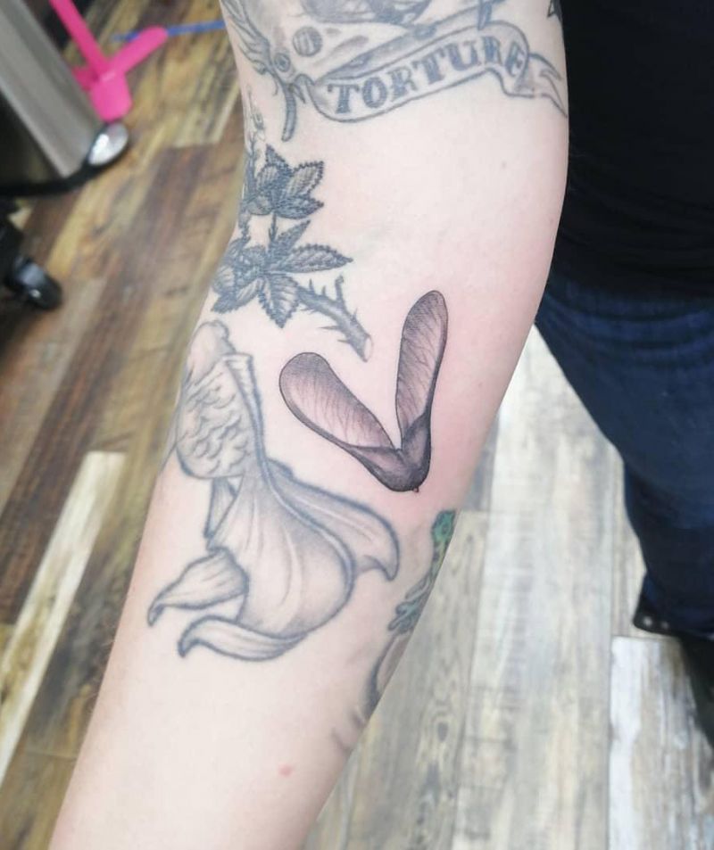30 Great Maple Seed Tattoos You Can Copy