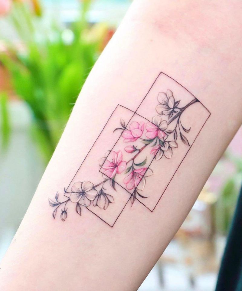 peach tree blossom tattoo