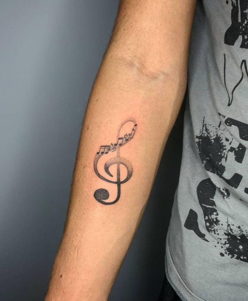 30 Pretty Treble Clef Tattoos You Will Like to Try