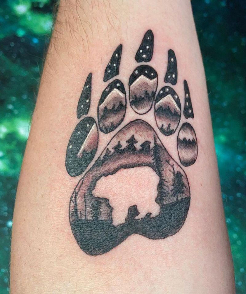30 Wonderful Bear Paw Tattoos You Must Love