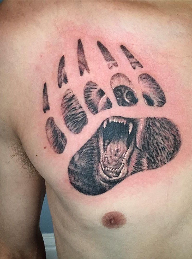 30 Wonderful Bear Paw Tattoos You Must Love