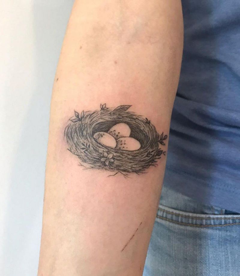 30 Elegant Nest Tattoos For Your Next Ink