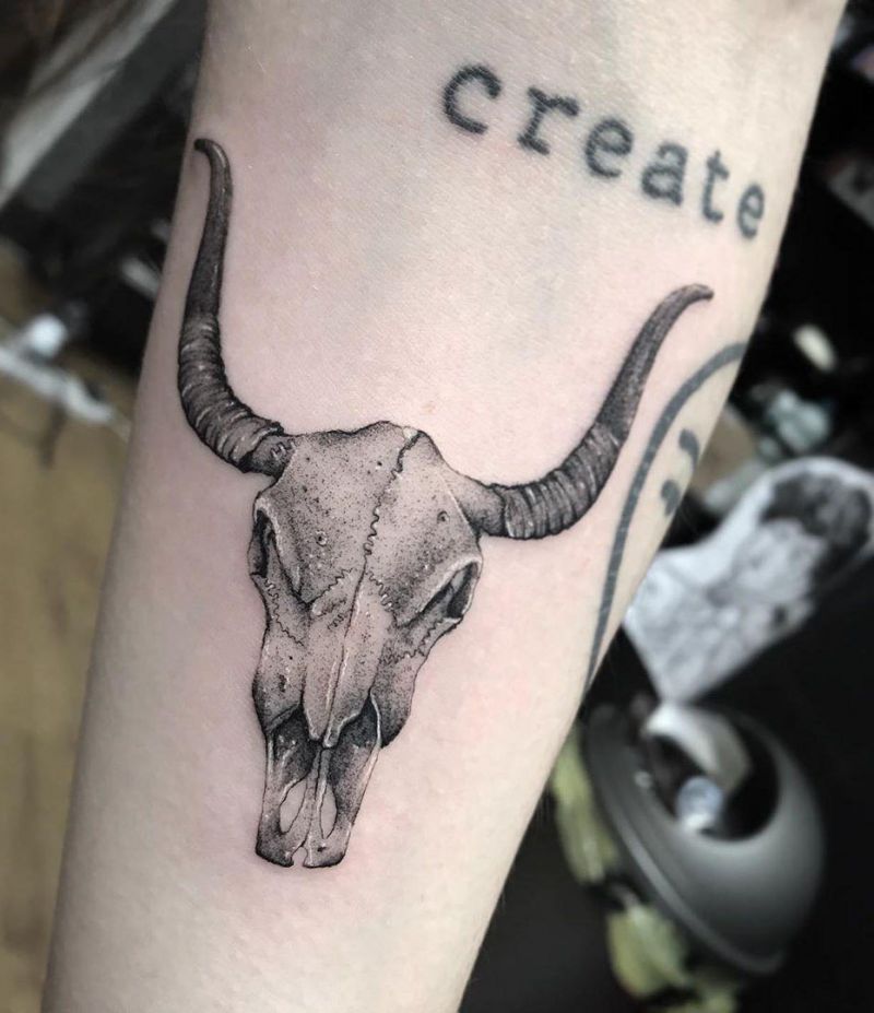 30 Unique Bull Skull Tattoos You Can Copy