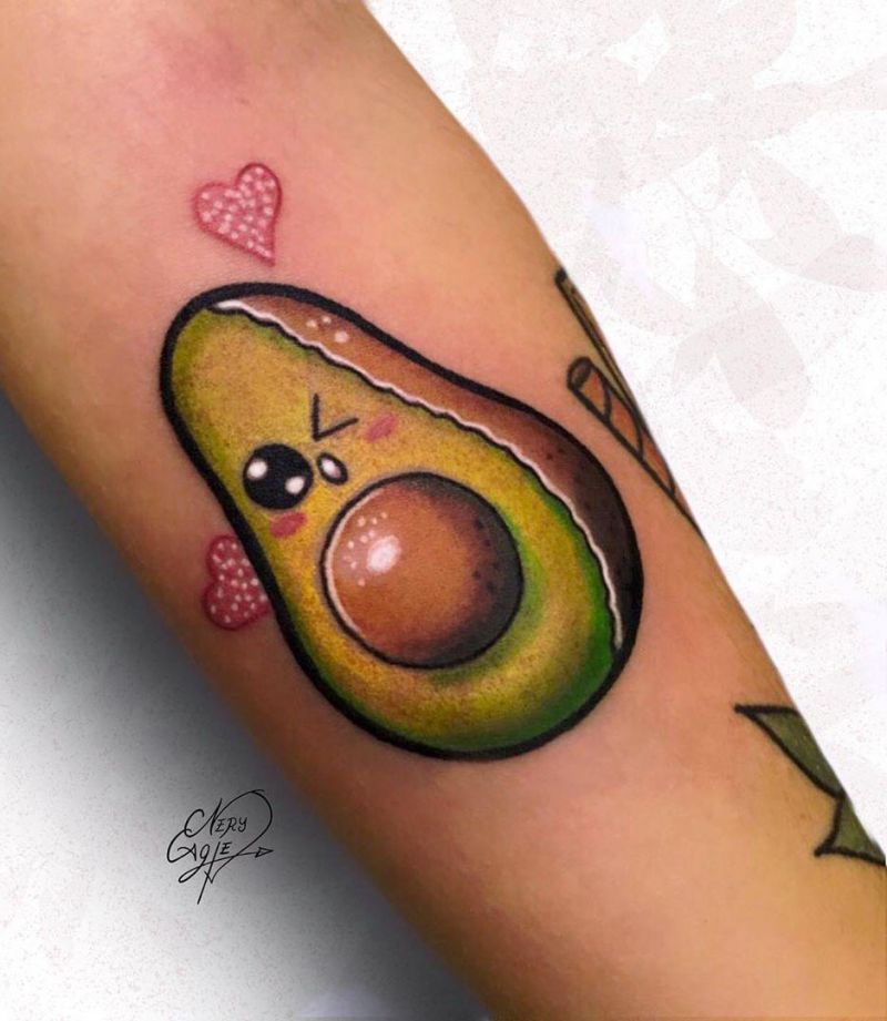 30 Elegant Avocado Tattoos for Your Next Ink