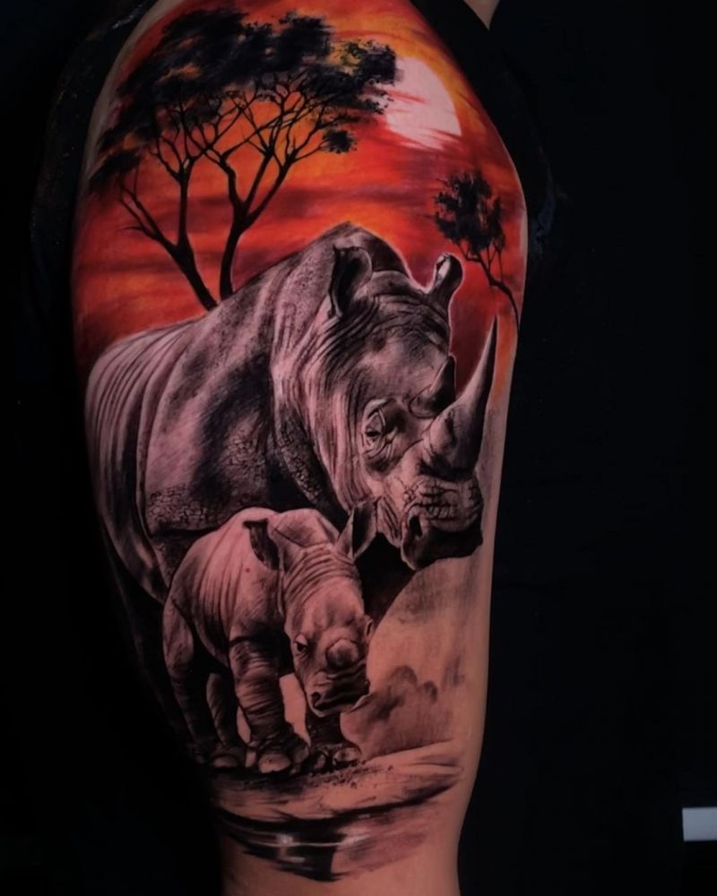 30 Gorgeous Rhino Tattoos You Need to Copy
