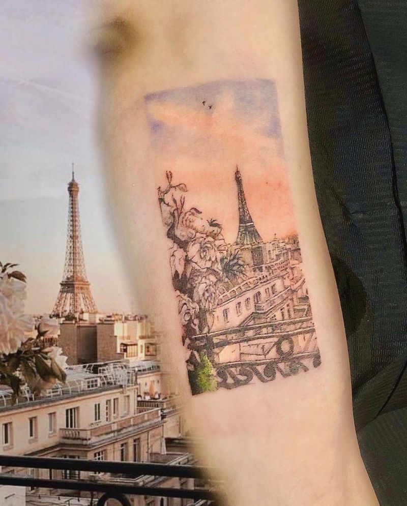 30 Elegant Eiffel Tower Tattoos to Inspire You