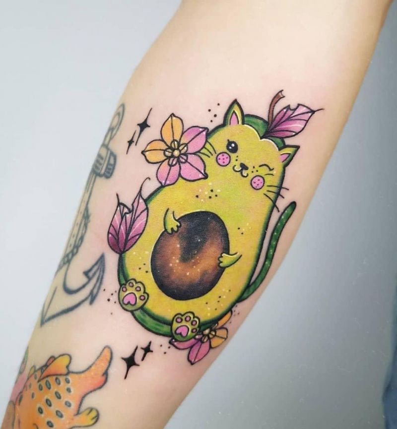 30 Elegant Avocado Tattoos for Your Next Ink