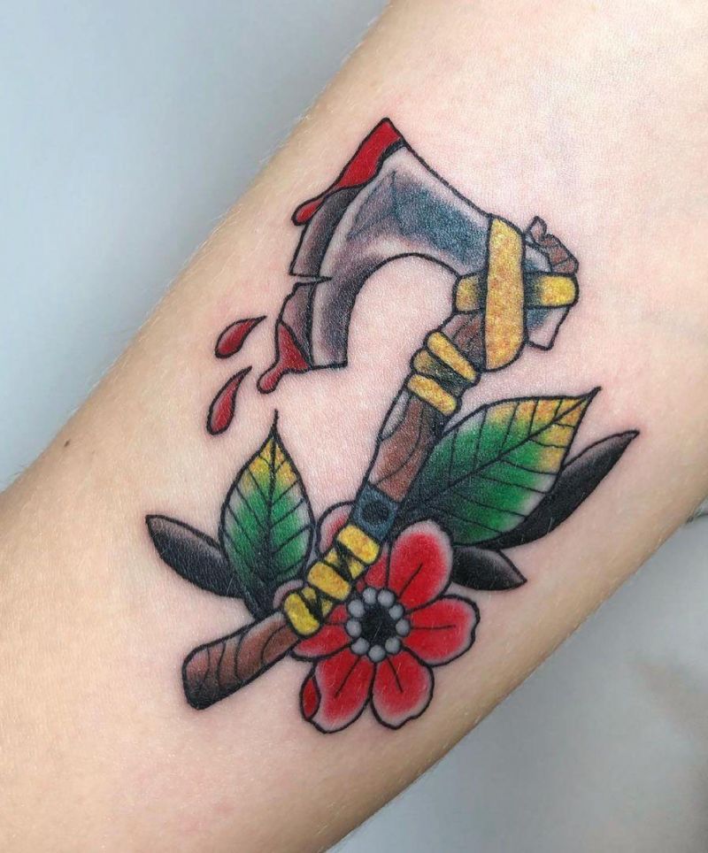 30 Pretty Axe Tattoos You Can Copy